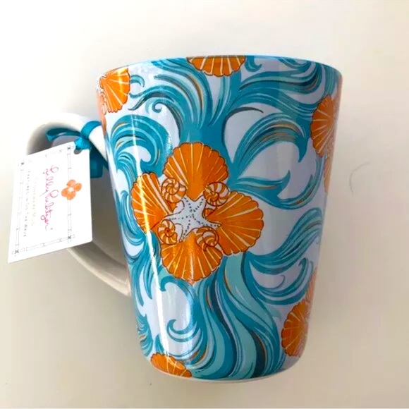 LILLY PULITZER COFFEE CUP WITH KOOZIE AND STICKY NOTE 3 PC SET IN DO THE WAVE - Picture 2 of 6